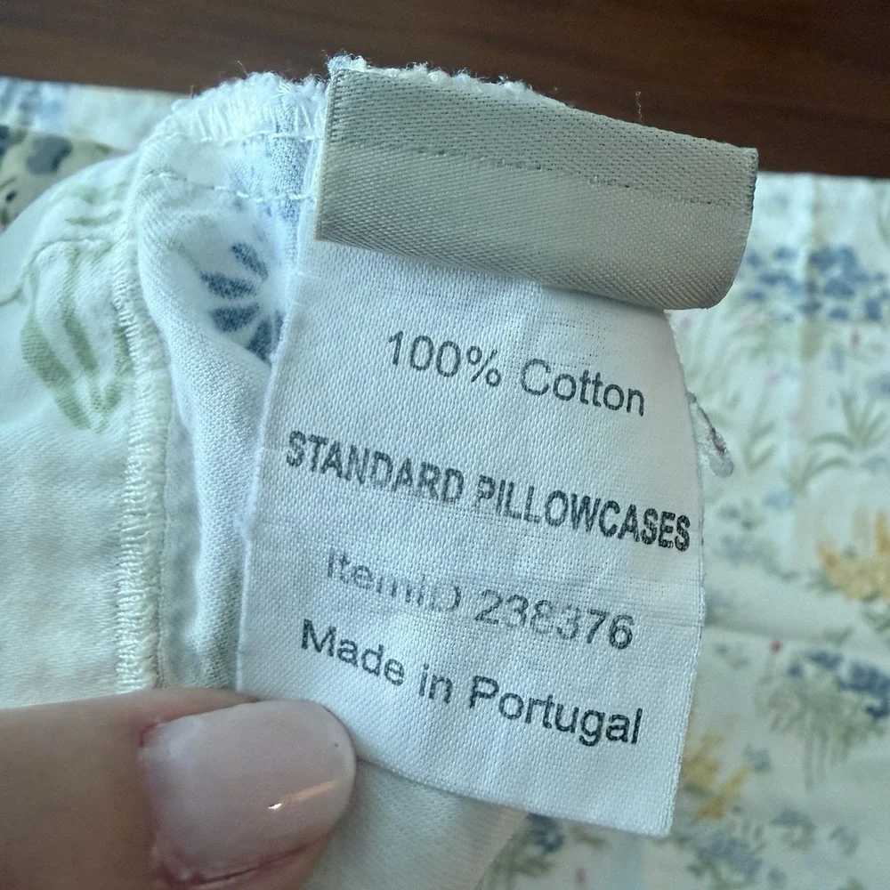 L.L. Bean Full Sheet Set 4 Piece Standard 100% Cotton Botanical Wildflower Vint.